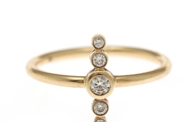 Dirks: A diamond ring set with five brilliant-cut diamonds mounted in 14k gold. Size 48.