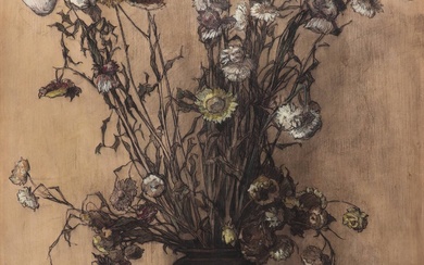 Dona, Jan (1870-1941). (Still life with flowers in a vase)....