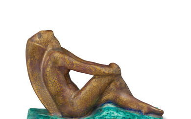 EDOUARD CAZAUX (1889-1974) Seated Nude circa 1925 glazed earthenware height...