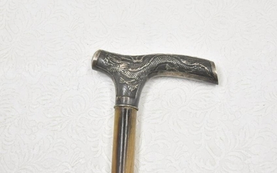 EMBOSSED SILVER MOUNTED CANE