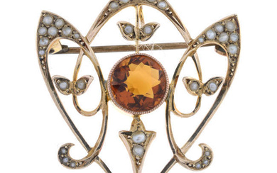 Early 20th century gem brooch/pendant, AF