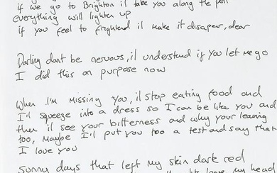Ed Sheeran Handwritten Lyrics By Ed Sheeran For 'Be Like You', 2010