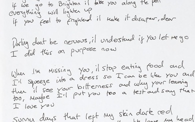 Ed Sheeran Handwritten Lyrics By Ed Sheeran For 'Be Like...