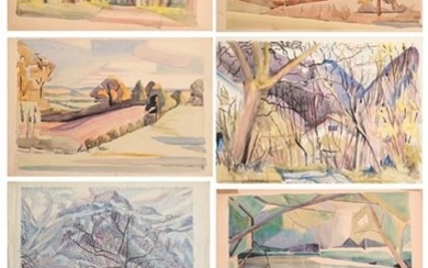 Edith Lawrence (1890-1973) ''The River Epte'' Signed and inscribed, watercolour,...