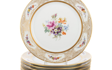 Eleven Guerin Limoges China Floral Cabinet Plates