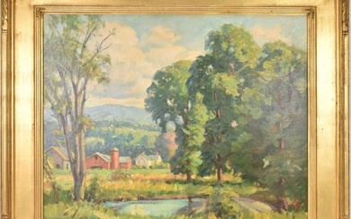 Emile A Gruppe (American 1896 - 1978) oil on artist board. Vermont Scene. 20 x 24 inches. overall