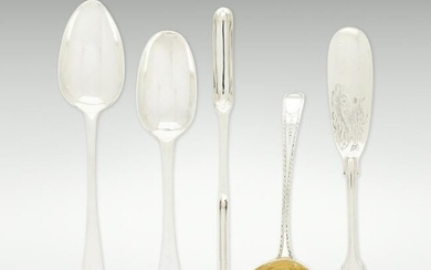 English, Large collection of spoons and serving pieces