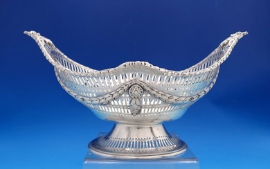 English Victorian Sterling Silver Fruit Bowl London 1889 Harris Pierced