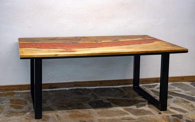 Estuk art - Table (1) - Resin, Walnut