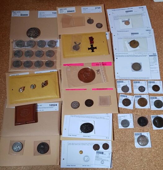 Europe - Medaillensammlung mit 43 seltenen Medaillen, Talern, Abzeichen und Gold-Dukaten, 1550-1920 - Bronze, Copper, Gold, Silver