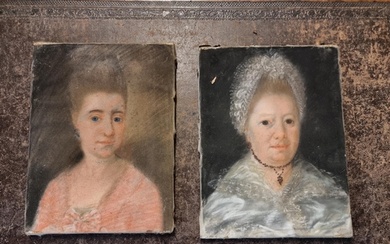 European School, late 18th century, a pair of head and ...