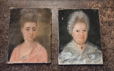 European School, late 18th century, a pair of head and ...