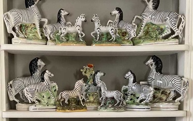 Extensive collection of Staffordshire zebras