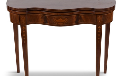 FEDERAL STYLE INLAID MAHOGANY GAMES TABLE 30 x 35 3/4 x 17 3/4 in. (76.2 x 90.8 x 45.1 cm.)