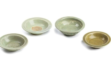 FOUR CÃ‰LADON-GLAZED SMALL DISHES China, Song/ Yuan