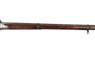 FRANCE. Fusil d'infanterie modèle 1822 T Bis, monture en noyer, canon rond à pans courts...