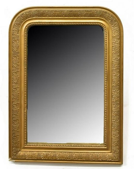 FRENCH CHARLES X STYLE CARVED GILTWOOD MIRROR