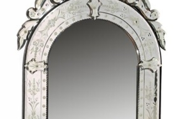 (-), Faceted mirror with cut decor, 135 cm...