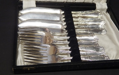 Fish cutlery for 6 persons complete, Sheffield silver plated, Mappine...