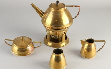 Five-piece Dutch Eissenloefel-style tea service made of