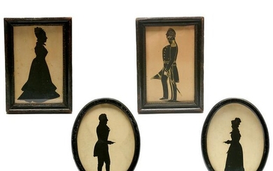 Four 19th Century Full-Body Silhouettes.