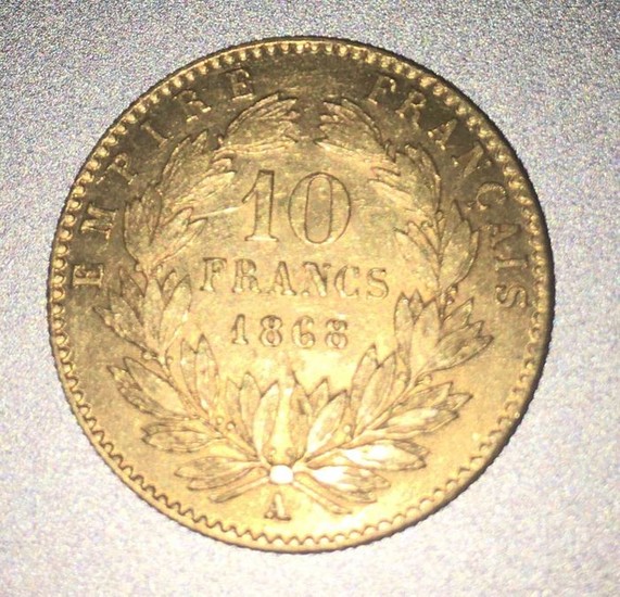 France - 10 Francs 1868-A Napoléon III- Gold