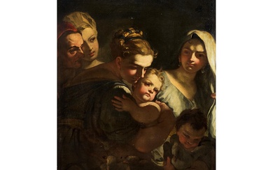 Francesco Solimena, 1657 Canale di Serino – 1747 Barra di Napoli, MADONNA MIT DEM KIND UND HEILIGEN