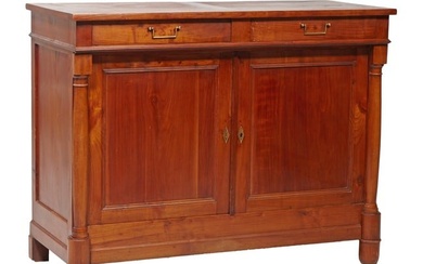 French Empire Style Cherrywood Sideboard, mid 19th c., H.- 40 1/2 in., W.- 52 1/2 in., D.- 22 in.