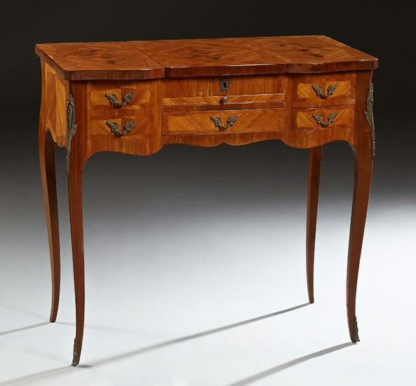 French Louis XV Style Carved Mahogany Dressing Table