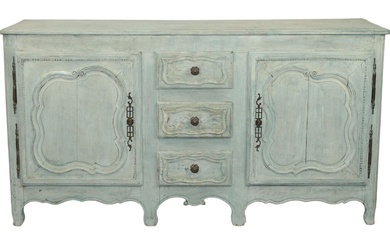 French Louis XV painted oak enfilade with drawers