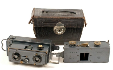 French Verascope Stereo Cameras by Richard, with Plate