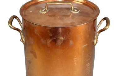 French copper lidded stock pot