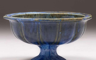 Fulper Pottery Blue Crystalline Fruit Bowl c1920