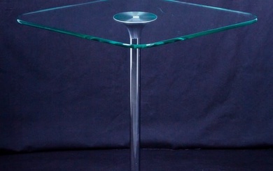 Furniture: Umbra Glass and Chromed-metal Side Table