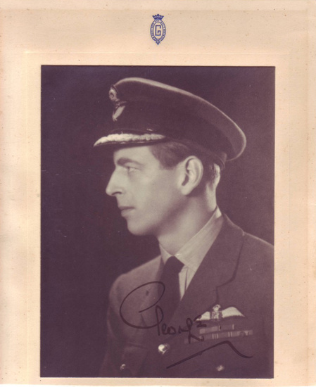GEORGE; DUKE OF KENT. Photograph Signed, "George," bust portrait showing him in Royal...