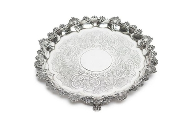 GEORGE III SILVER FOOTED SALVER, 1992g