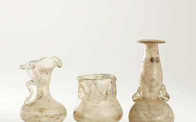 GINO CENEDESE (MURANO) Suite de trois vases en verre translucide...