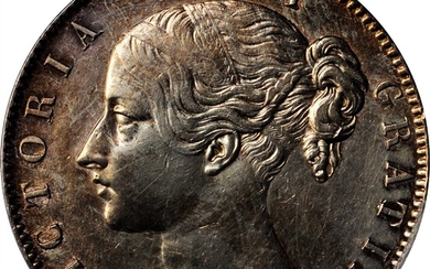 GREAT BRITAIN. Crown, 1845. London Mint. Victoria. PCGS Genuine--Harshly Cleaned, AU Details.