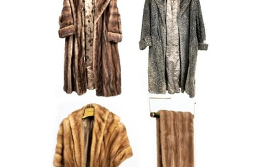 GROUPING OF VINTAGE FURS INCL. SILVER LAMB, AS-IS