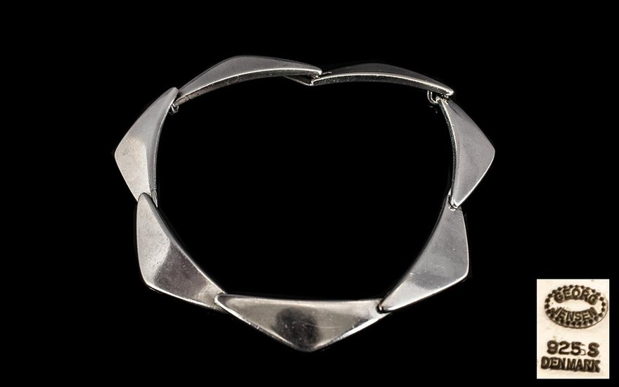 Georg Jensen Sterling Silver Bracelet of contemporary form, ...
