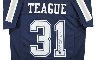 George Teague "Defend The Star" Signed Navy Blue Pro Style Jersey BAS Witnessed