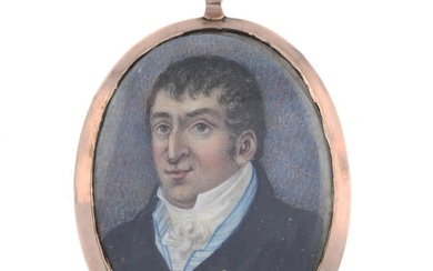 Georgian portrait & hair mourning pendant