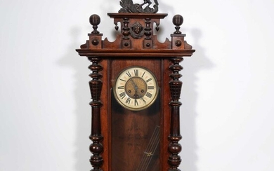 German mahogany cased wall clock, probably Gustav Becker