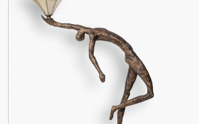 Giacometti-inspired Patinated Metal Figural Floor Lamp