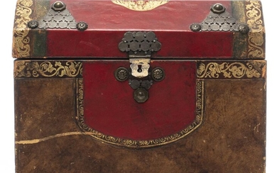 Gilt-Tooled Leather Letter / Stationery Box