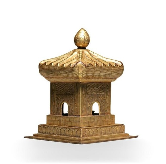 Gilt bronze stupa