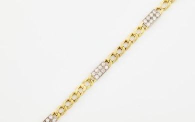 Gold and Diamond Curb Link Bracelet