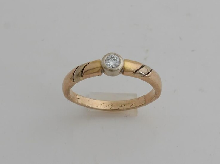 Gold ring, 585/000, with diamond. Ring with a
