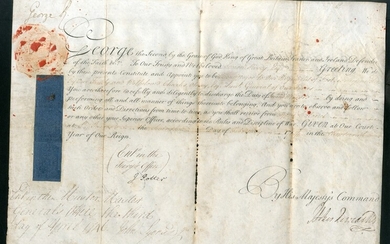 Great Britain King George II 1745/6 (7 Feb.) document on vellum signed "George R" appointing Si...