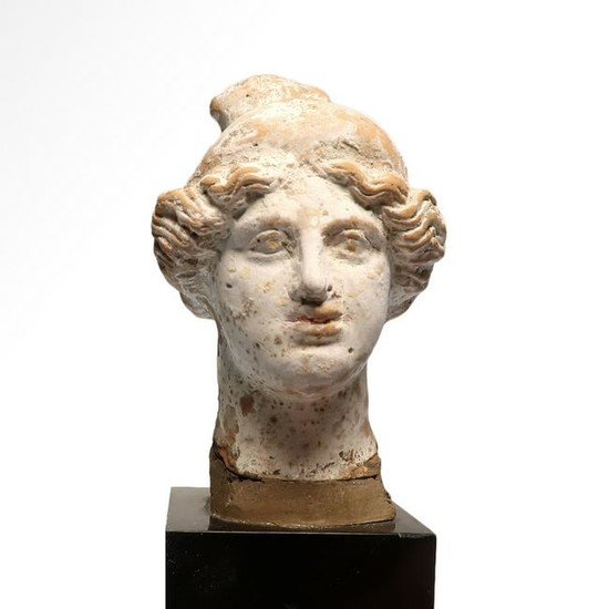 Greek Terracotta Female Head, c. 4th Century B.C.